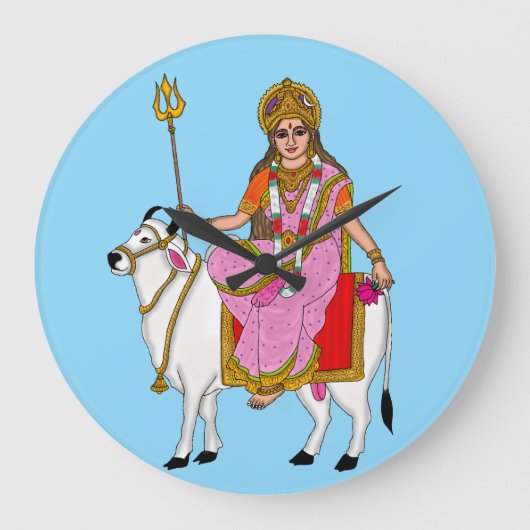 Goddess Shailputri Wall Clock ラージ壁時計 (正面)