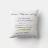 GoddessSarawatiのヒンズー教のSanskrit祈りの言葉 クッション (裏面)