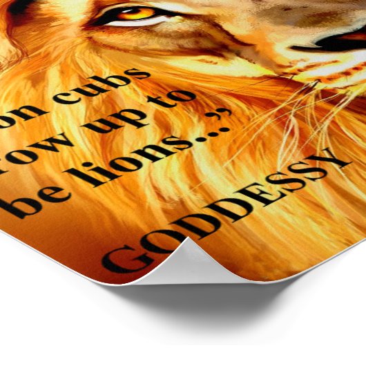 GODDESSYによる感動的少年の「ライオン」かわいいポスター ポスター (角)