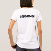GODDOMAZA EST. 1985女性ホワイトティー Tシャツ (裏面)