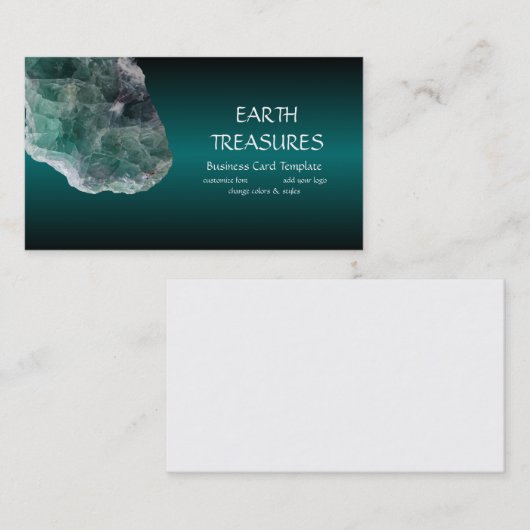 Godeの緑および紫色の螢石の治療の水晶 名刺 (正面/裏面)