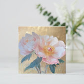 Goden Elegant Pink Peony Flowers カード (スタンド正面)