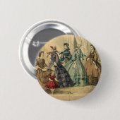 Godeyの女性本のビクトリアンなファッションプレートWeddin 缶バッジ (正面&裏面)