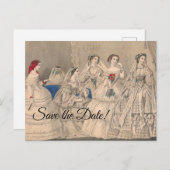 Godey's 1858のド結婚レスポストカード ポストカード (正面/裏面)