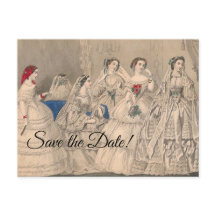 Godey's 1858のド結婚レスポストカード