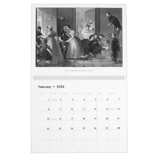 Godey's Lady's Book & Magazine 1864ファッションプレート カレンダー (2月 2026)