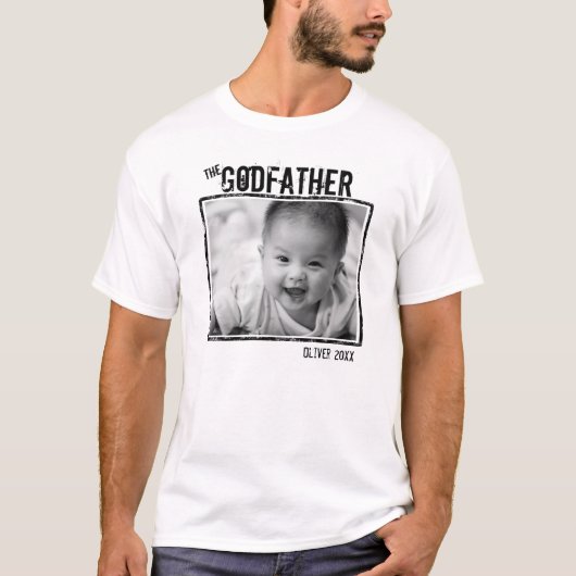 Godfatherパーソナライズされた写真と名前Tシャツ Tシャツ (正面)