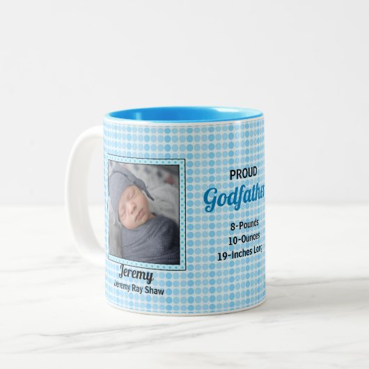 Godfather誇りを持った Blue水玉模様と写真 ツートーンマグカップ (正面左)