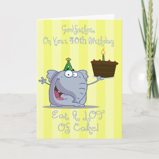 Godfather 食べ Cake 40th Birthday Card カード (正面)