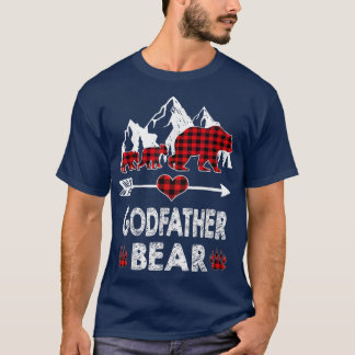 Godfather Bear Shirt, Red Buffalo Plaid Godfather Tシャツ