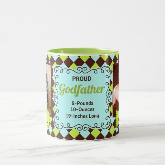 Godfather Green誇りを持った and Brown Arglye写真 ツートーンマグカップ (中央)