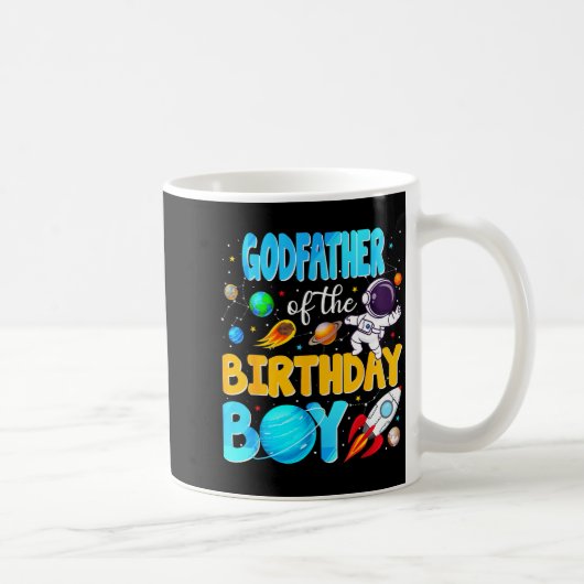 Godfather Of The Birthday Boy Space Astronaut 1st  コーヒーマグカップ (右)