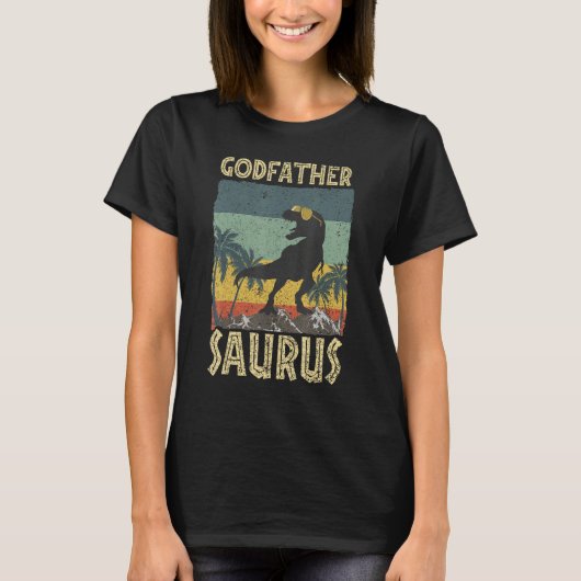 Godfather Saurus Dinosaur Rex Family Matching Tシャツ (正面)