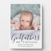 Godfather Thank You《キリスト教》洗礼式や命名式または洗礼写真 フォトプラーク (正面)