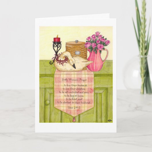 Godly女性の祈りの言葉の母の日カード カード (正面)