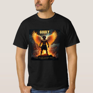 Godly Rise – 強い黒（箴言24:16） Tシャツ