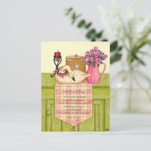 Godly Woman's祈りの言葉はがき感動的 ポストカード (スタンド正面)