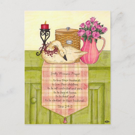 Godly Woman's祈りの言葉はがき感動的 ポストカード (正面)