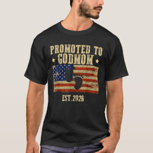 GODMOM 2026ベビーシャワーに昇格Usa American F Tシャツ
