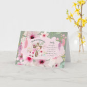 GODMOTHER かわいらしパーソナライズされた詩ピンクのフローラ カード (黄色い花)