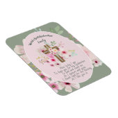 GODMOTHER かわいらしパーソナライズされた詩ピンクのフローラ マグネット (右側)