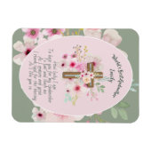 GODMOTHER かわいらしパーソナライズされた詩ピンクのフローラ マグネット (横)