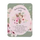 GODMOTHER かわいらしパーソナライズされた詩ピンクのフローラ マグネット (縦)