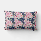 GODMOTHER かわいらしパーソナライズされた詩ピンクのフローラ ランバークッション (裏面)