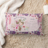 GODMOTHER かわいらしパーソナライズされた詩ピンクのフローラ ランバークッション (ブランケット)