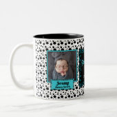 Godmother 誇りを持った Dalmatian白黒の写真 ツートーンマグカップ (左)