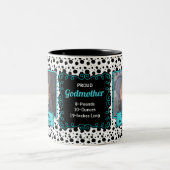 Godmother 誇りを持った Dalmatian白黒の写真 ツートーンマグカップ (中央)