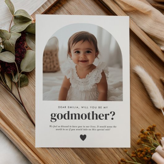 Godmother Arched Photo Proposal 招待状