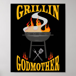 Godmother Bbq Grill Smokerとバーベキューシェフ ポスター