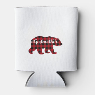 Godmother Bear Buffalo Red Plaid Matching Family 缶クーラー