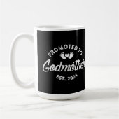 Godmother Est 2024新しい叔母おもしろいギフトに昇格 コーヒーマグカップ (左)