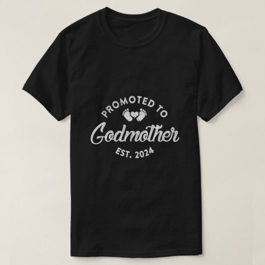 Godmother Est 2024新しい叔母おもしろいギフトに昇格 Tシャツ (デザイン正面)