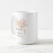 Godmother Gift First Communion Pink Bow Roses コーヒーマグカップ (正面左)