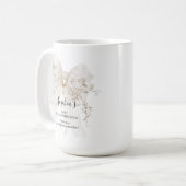Godmother Gift First Communion White Bow Roses コーヒーマグカップ (正面左)