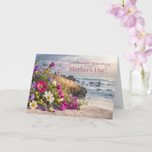 Godmother Happy Mothers Day with Colorful Flowers カード (蘭)