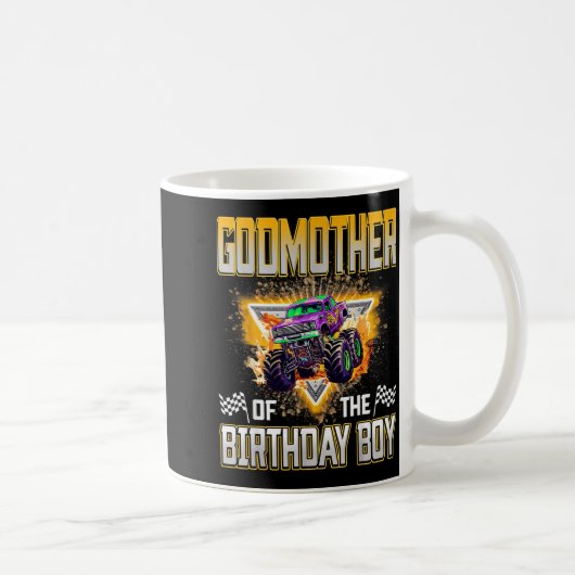 Godmother Of The Birthday Boy Monster Truck Birthd コーヒーマグカップ (右)