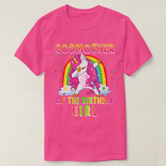 Godmother of The Birthday Girl Dab Unicorn Matchin Tシャツ (デザイン正面)