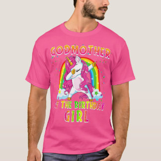 Godmother of The Birthday Girl Dab Unicorn Matchin Tシャツ