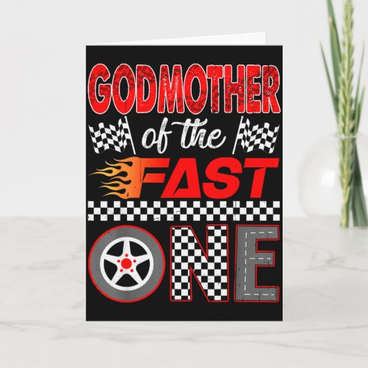Godmother Of The Fast One First Birthday Racing Ca カード (正面)
