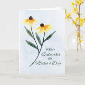 Godmother on Mothers Day 2円錐花 カード (黄色い花)
