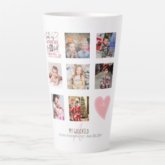 GODMOTHER PHOTO COLLAGE聖句とギフト編集が可能 カフェラテマグ (正面)