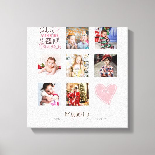 GODMOTHER PHOTO COLLAGE聖句とギフト編集が可能 キャンバスプリント (正面)