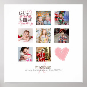 GODMOTHER PHOTO COLLAGE聖句とギフト編集が可能 ポスター