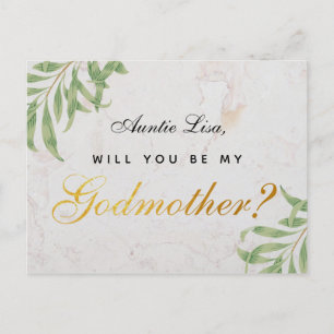 Godmother Proposal Fouriage Marble フェイク金ゴールドスクリプト シーズンポストカード