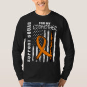 Godmother Support Squad Leukemia Awareness USA Fla Tシャツ (正面)