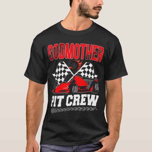 Godmother T Crew Racing Family Race Car Birthday B Tシャツ (正面)